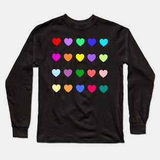 Colorful Multiplying Hearts Long Sleeve T-Shirt